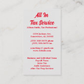 Red Calculator Tax Service 名刺 (裏面)