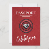 Red California Passport日付の保存 セーブザデート (正面)