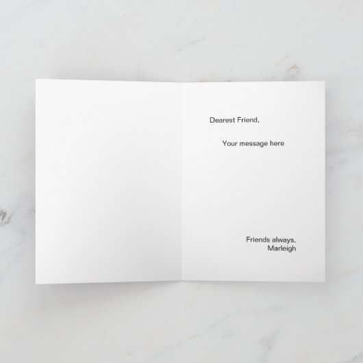 Red Calligraphy + Pink Stripe Bridesmaid Proposal カード (内部)