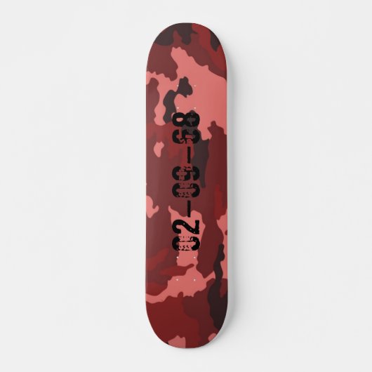 Red camouflage pattern スケートボード (正面)