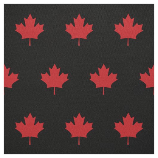 Red Canada leaf – 黒い生地 ファブリック (見本)