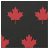 Red Canada leaf – 黒い生地 ファブリック (クローズアップ)