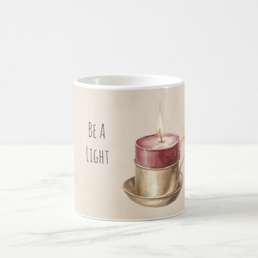 Red Candle in Gold Be A Light コーヒーマグカップ (中央)