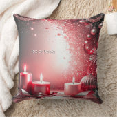 Red Candles Christmas Holiday Throw Pillow クッション (ブランケット)
