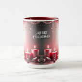 Red Candles Decorative Christmas Holiday Mug マグカップ (中央)
