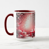 Red Candles Decorative Christmas Holiday Mug マグカップ (左)