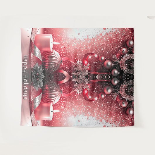 Red Candles Decorative Holiday Backdrop タペストリー (正面(横))