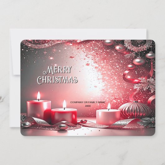 Red Candles Decorative Holiday Card シーズンカード (正面)