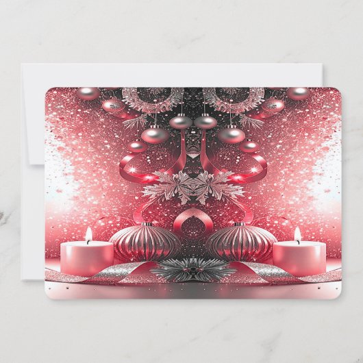 Red Candles Decorative Holiday Party Invitation 招待状 (裏面)
