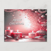 Red Candles Decorative Holiday Postcard ポストカード (正面)