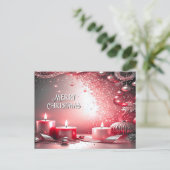 Red Candles Decorative Holiday Postcard ポストカード (スタンド正面)