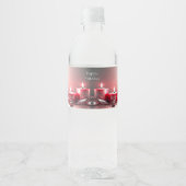 Red Candles Decorative Holiday Water Bottle Label ペットボトルラベル (正面)