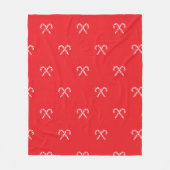 Red Candy Cane Fleece Christmas Blanket フリースブランケット (正面)