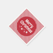 Red Candy Cane Stripe Cocktail Napkins スタンダードカクテルナプキン (角)