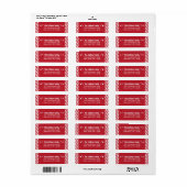 Red Candy Cane Stripe Return Address Labels ラベル (フルシート)
