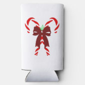 Red Candy Canes with Pine Needles & Bow スリム缶クーラー (裏面)