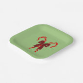 Red Candy Canes with Pine Needles & Bow ペーパープレート (傾斜あり)