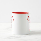 Red Candy Canes with Pine Needles & Bow マグカップ (中央)