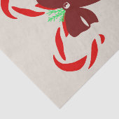 Red Candy Canes with Pine Needles & Bow 薄葉紙 (詳細)