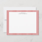 Red Candy Stripe Modern Note Card 招待状 (正面)