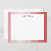 Red Candy Stripe Modern Note Card 招待状 (正面/裏面)