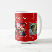 Red canvas Christmas Family Mug コーヒーマグカップ (正面右)