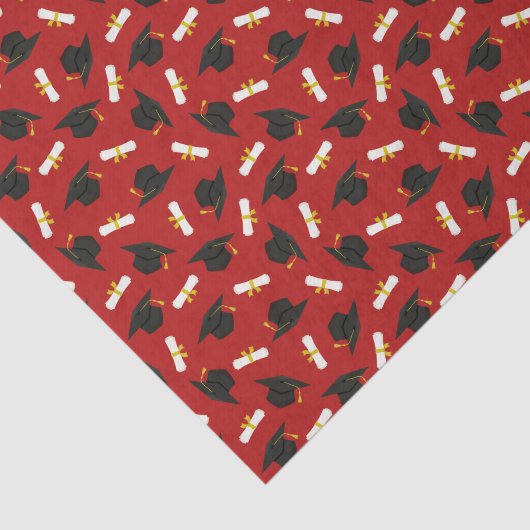 Red Caps Diplomas Pattern Graduation Party 薄葉紙 (詳細)