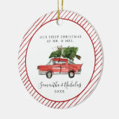 Red Car | 新婚初めてのクリスマス セラミックオーナメント (左)