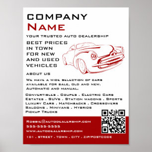 Red Car Logo、Auto Dealership 広告's ポスター