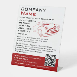 Red Car Logo、Auto Dealership 広告's 台座サイン