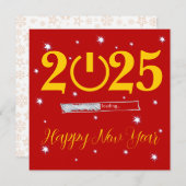 Red Card  Happy new Year ノートカード (正面/裏面)