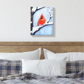 Red Cardinal | 冬のホリデー水彩画 キャンバスプリント (インサイチュ (寝室))