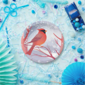 Red Cardinal | 美しい水彩画 ペーパープレート (パーティー)