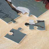 Red Cardinal Bird Couple Valentine's Gift ジグソーパズル (側面)