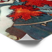 Red Cardinal Bird in the Snow ポスター (角)