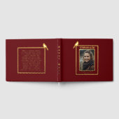 Red Cardinal Bird Real Foil Funeral Guest Book ゲストブック (全面)
