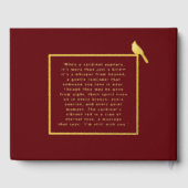 Red Cardinal Bird Real Foil Funeral Guest Book ゲストブック (裏面)