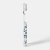 Red Cardinal Bird Winter Snow Frosty Trees Forest iPhoneケース (左側面)