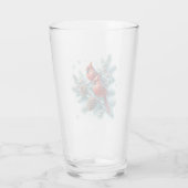 Red Cardinal Birds and Pine Christmas Glass Cup タンブラーグラス (裏面)