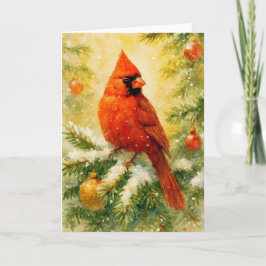 Red Cardinal Christmas カード