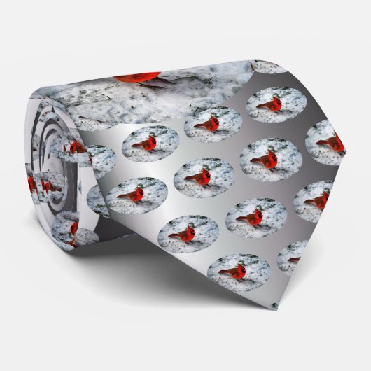 Red Cardinal Feathers and Plumage ネクタイ (ロール)