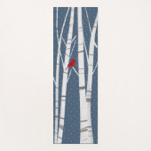 Red Cardinal In Winter Birch Tree ヨガマット (正面)