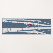 Red Cardinal In Winter Birch Tree ヨガマット (正面(横))