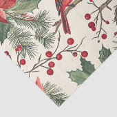 Red Cardinal on a Branch with Poinsettias 薄葉紙 (詳細)