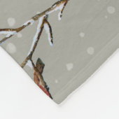 Red Cardinal Perched on a Tree Branch Fleece Blank フリースブランケット (角)