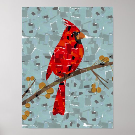 Red Cardinal , the bird of Christmas ポスター (正面)