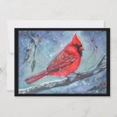 Red cardinal watercolor design by Renee Lavoie シーズンカード (正面)