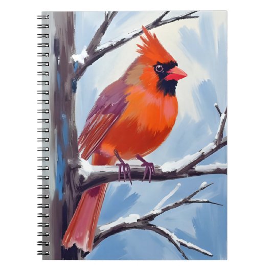 Red Cardinal Winter Watercolor ノートブック (正面)