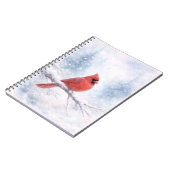 Red Cardinal Winter Watercolor Art Print  ノートブック (左側)