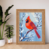 Red Cardinal | Winter Watercolor Holiday ポスター